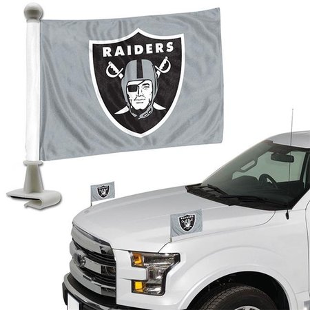 TEAM PROMARK Team ProMark 84804 4 x 6 in. Oakland Raiders Ambassador Car Flag; Set of 2 84804